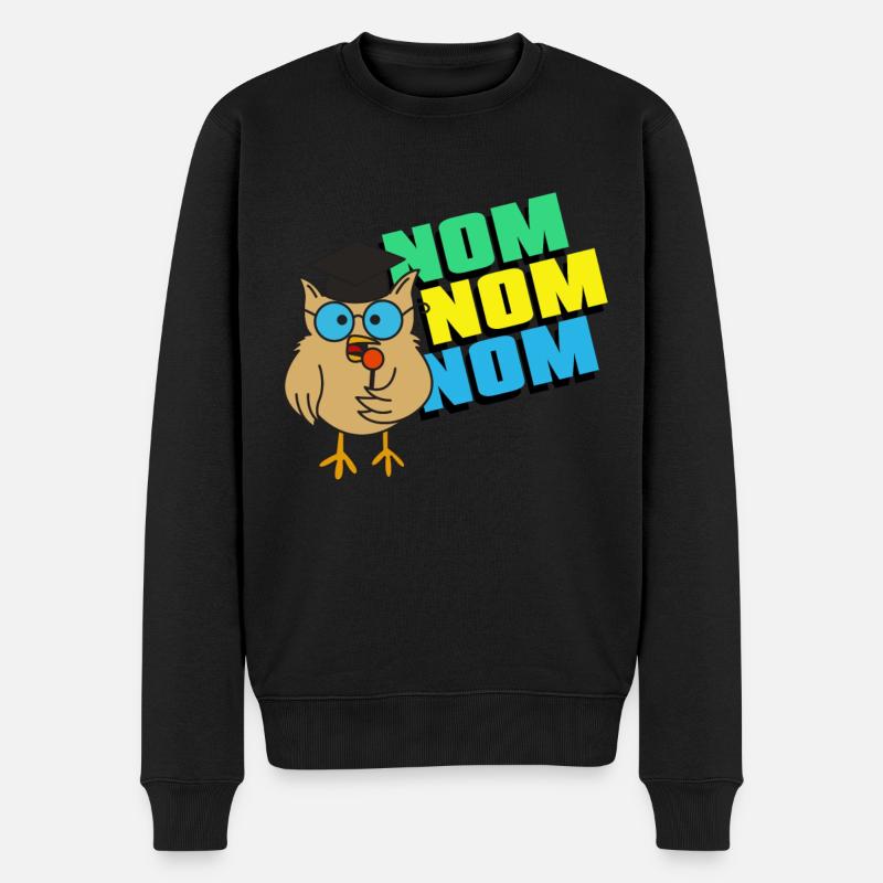 Nerd Owl T-Shirt - Männer Premium Bio Pullover - Schwarz