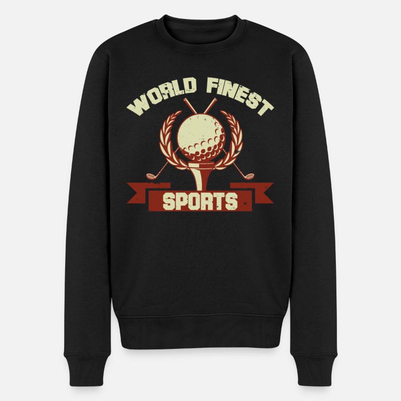 Cooles Golf World feinstes T-Shirt Design - Männer Premium Bio Pullover - Schwarz