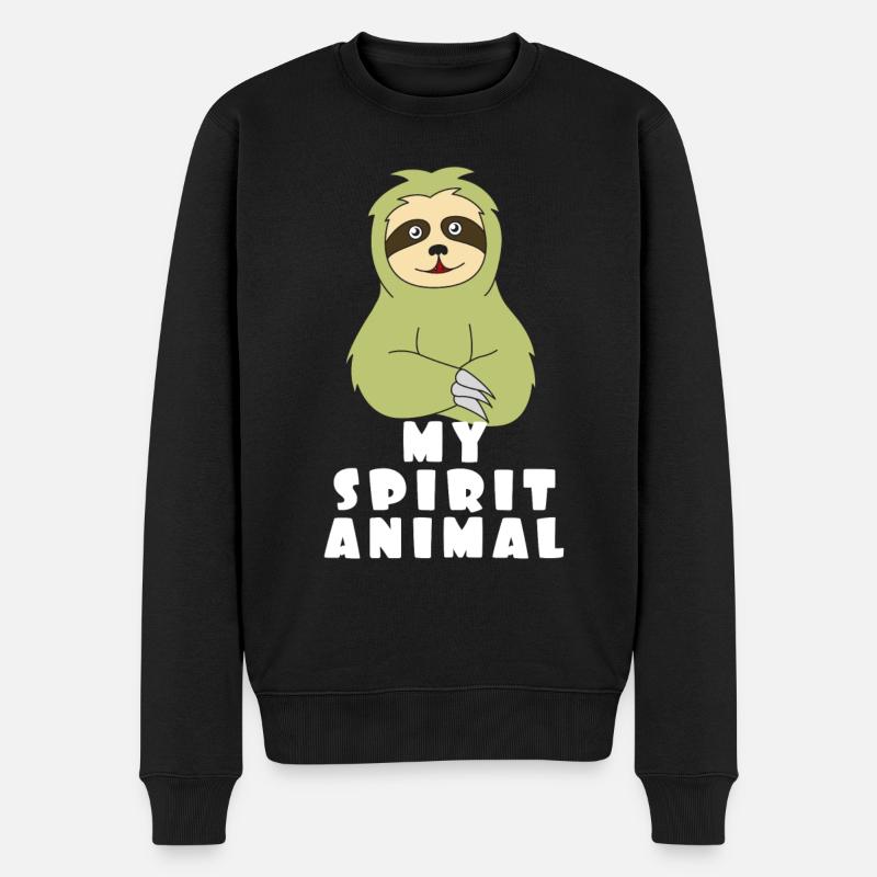 Niedliches Trägheitst-shirt Entwurf mein Geist-Tier - Männer Premium Bio Pullover - Schwarz