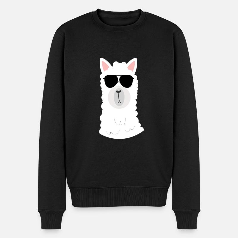 LAMA - LLAMA - Männer Premium Bio Pullover - Schwarz