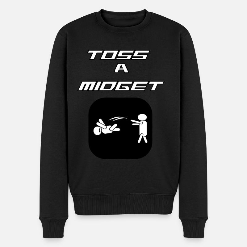 Lustiges und fantastisches Toss-T-Shirt-Design TOSS A MIDGET - Männer Premium Bio Pullover - Schwarz