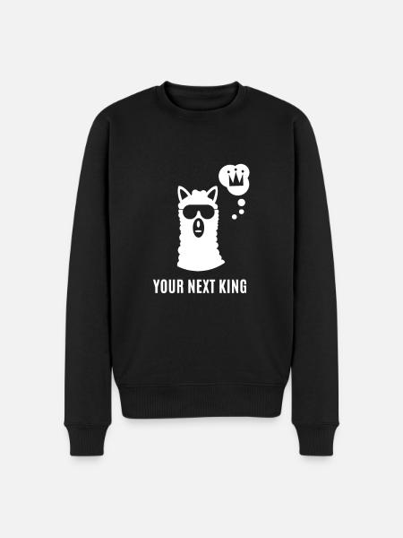 Lama - Llama / YOUR NEXT KING - Men's Premium Organic Jumper - black