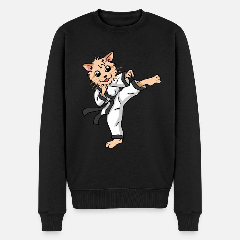Karaté Chat Judo Chaton Enfants Self Défense - Pull Premium bio Homme - noir