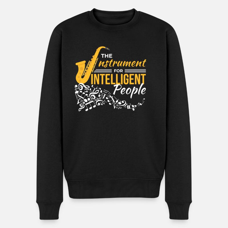 The Instrument For Intelligent People Jazz Saxphon - Männer Premium Bio Pullover - Schwarz