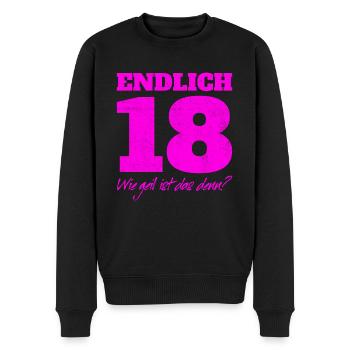 Enfin 18 ans et adulte cadeau 18 ans - Pull Premium bio Homme - noir - Devant - Nico (187cm)