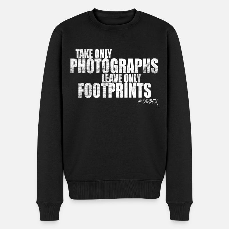 Urban Explorers Urbex Lost Places Photo Footprints - Männer Premium Bio Pullover - Schwarz