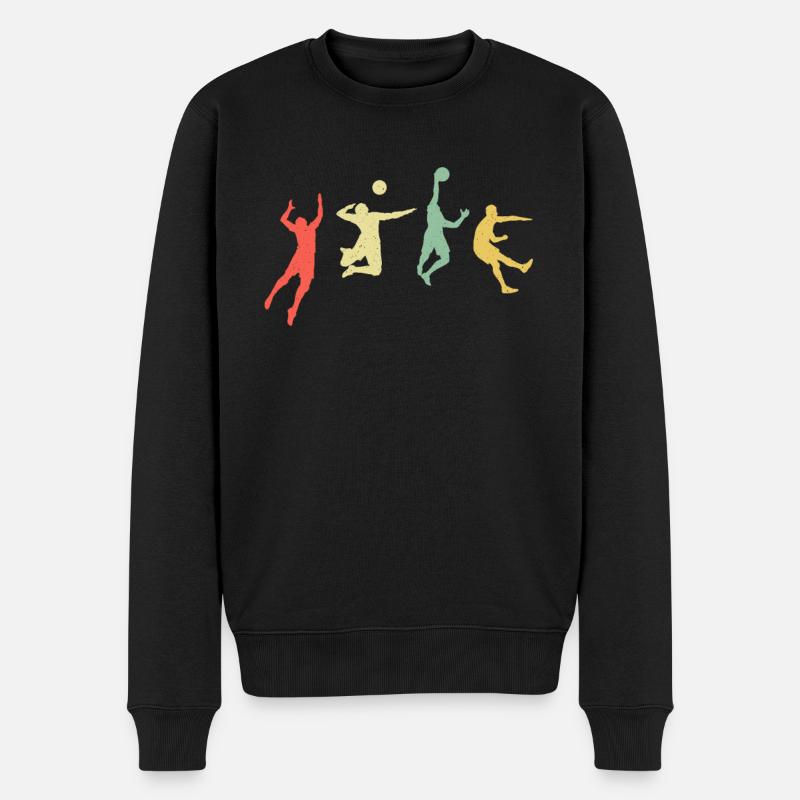 Volleyball rétro - Pull Premium bio Homme - noir