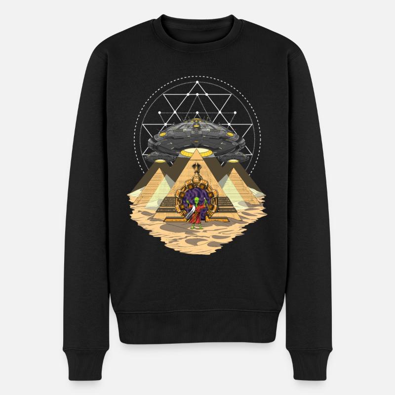 Space Alien Abduction Anunnaki ägyptischen Pyramiden - Männer Premium Bio Pullover - Schwarz