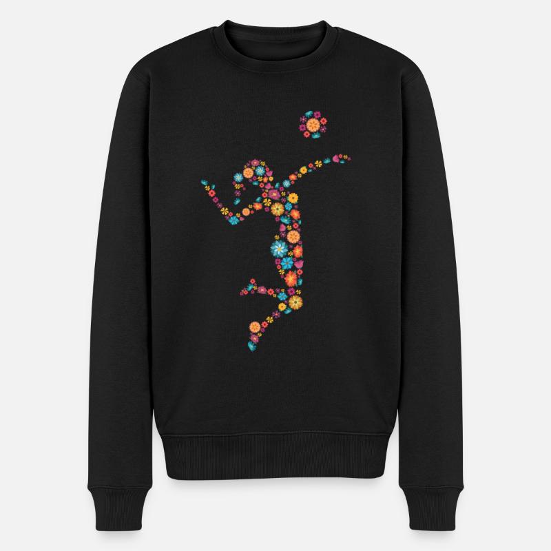 Volleyball Frau oder Mädchen - Männer Premium Bio Pullover - Schwarz