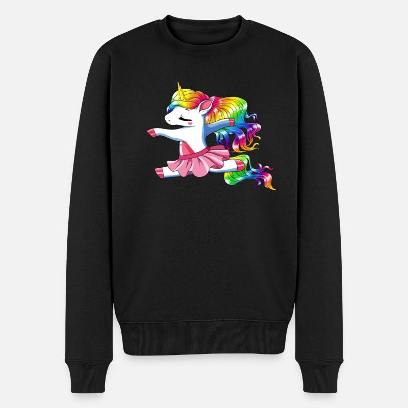 Einhorn Ballet Ballerina - Männer Premium Bio Pullover - Schwarz