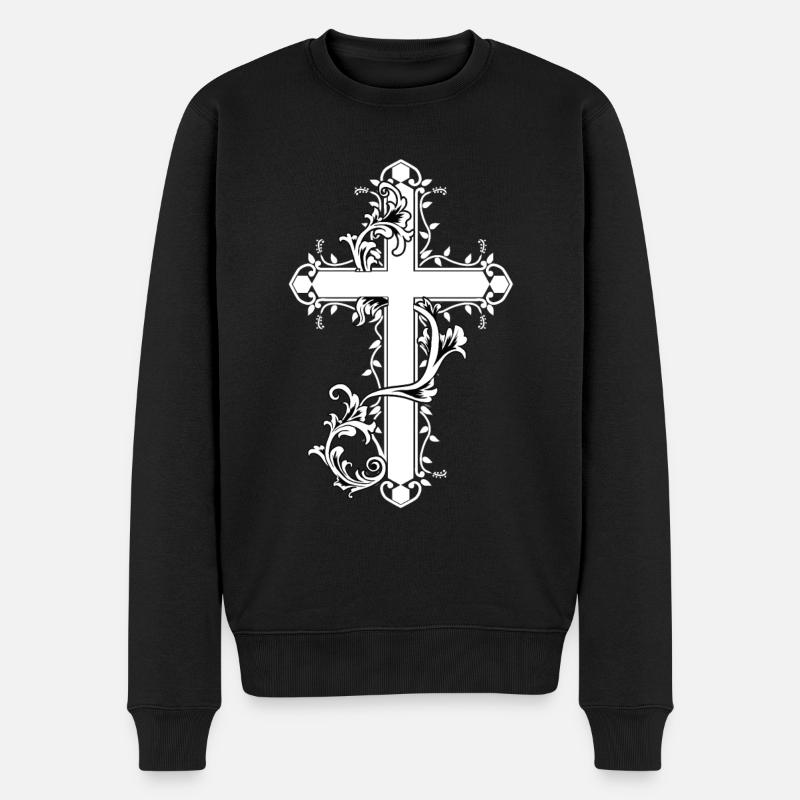Kreuz Kreuze Barock Religion Symbole Kirche Jesus - Männer Premium Bio Pullover - Schwarz