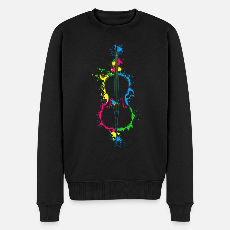 Cello Streichinstrument Violine Violoncello - Männer Premium Bio Pullover - Schwarz