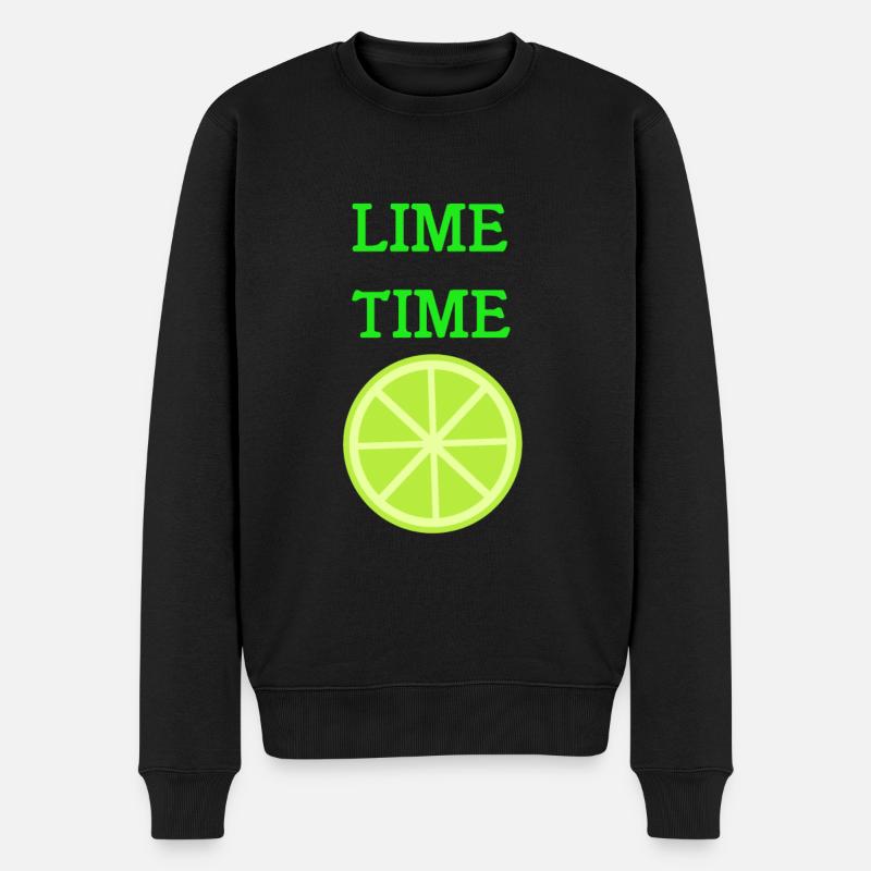 Limette - Männer Premium Bio Pullover - Schwarz