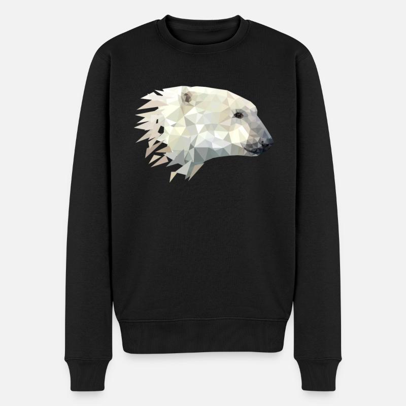 Polar Bär Eisbär Design - Männer Premium Bio Pullover - Schwarz