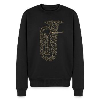 Tuba Musiker Tubist Geschenkidee - Männer Premium Bio Pullover - Schwarz - Vorne - Nico (187cm)