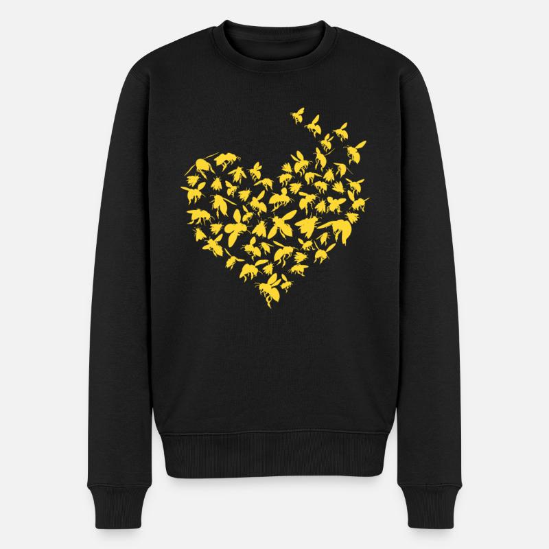 Imker Bienen Geschenk Honig Motiv - Männer Premium Bio Pullover - Schwarz