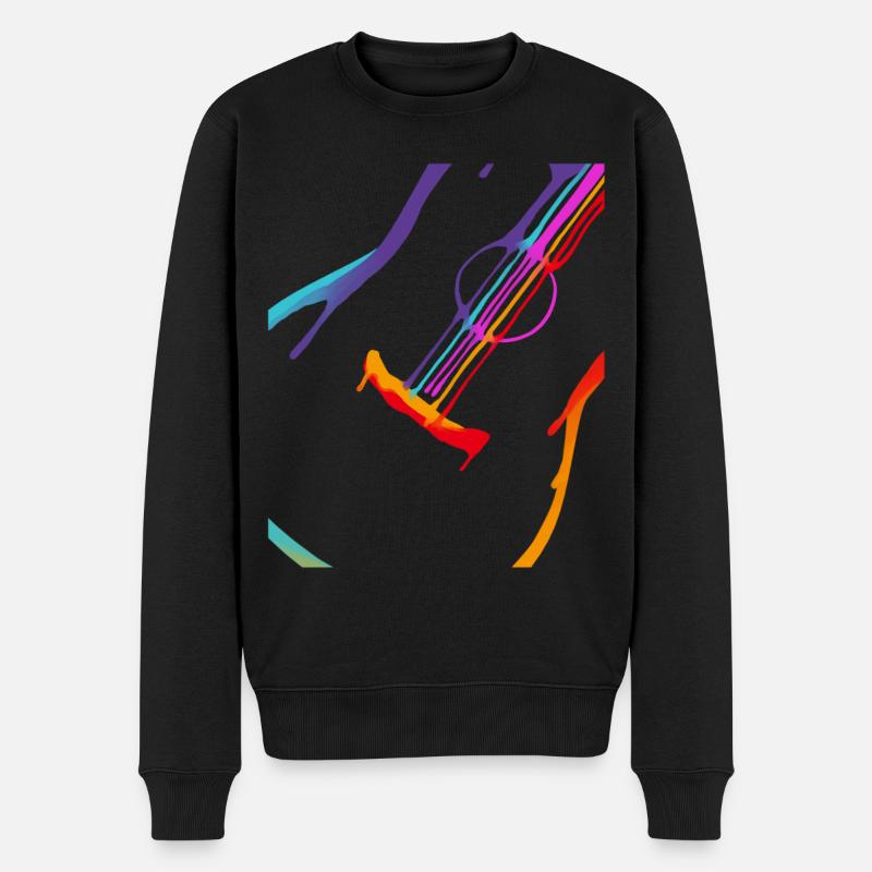 Farbverlauf Akustische Gitarre - Männer Premium Bio Pullover - Schwarz