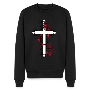 Crosses Church God Messiah Heavenly Christ - Men's Premium Organic Jumper - black - Front - Nico (187cm)