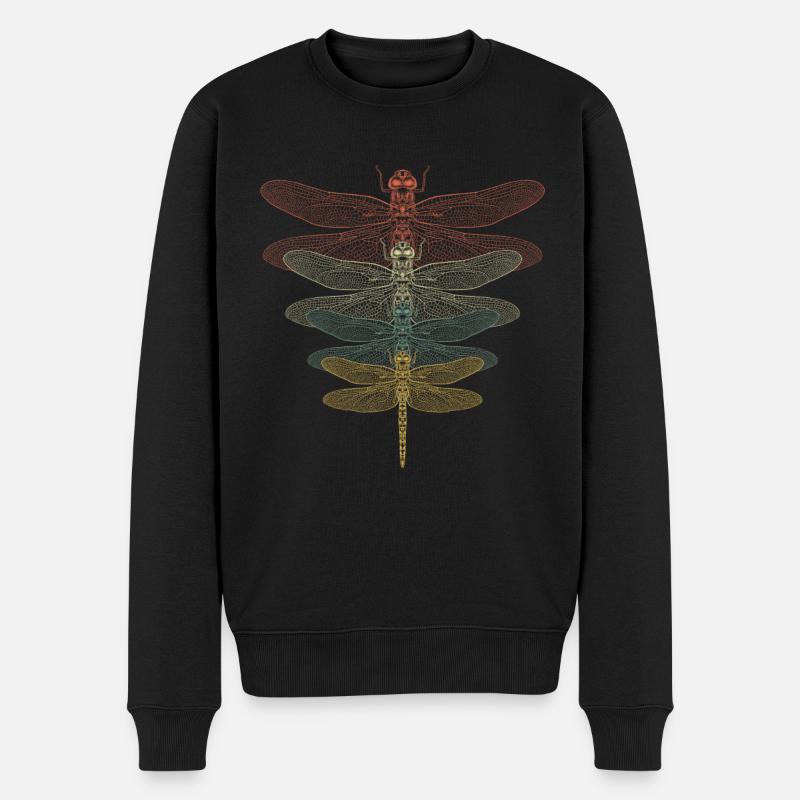 Libellule rétro - Pull Premium bio Homme - noir