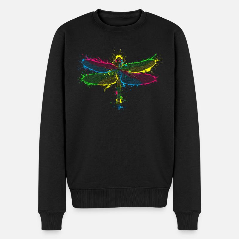 Libelle - Männer Premium Bio Pullover - Schwarz