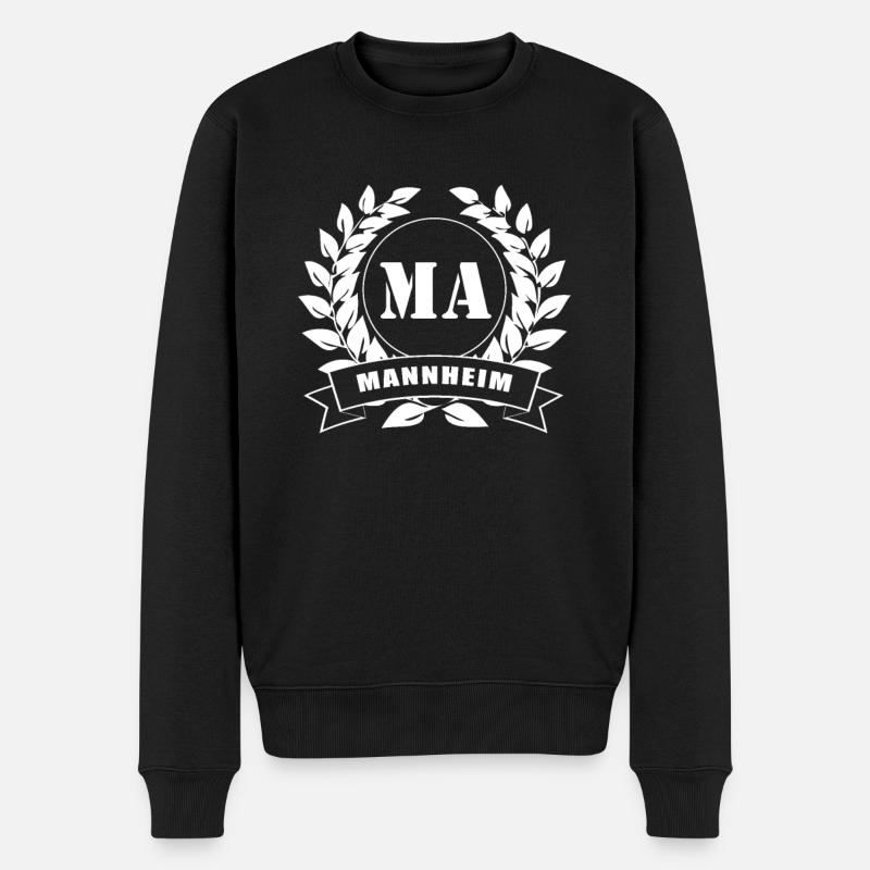 Mannheim Mannem Monnem Lorbeerkranz Waldhof MA - Männer Premium Bio Pullover - Schwarz
