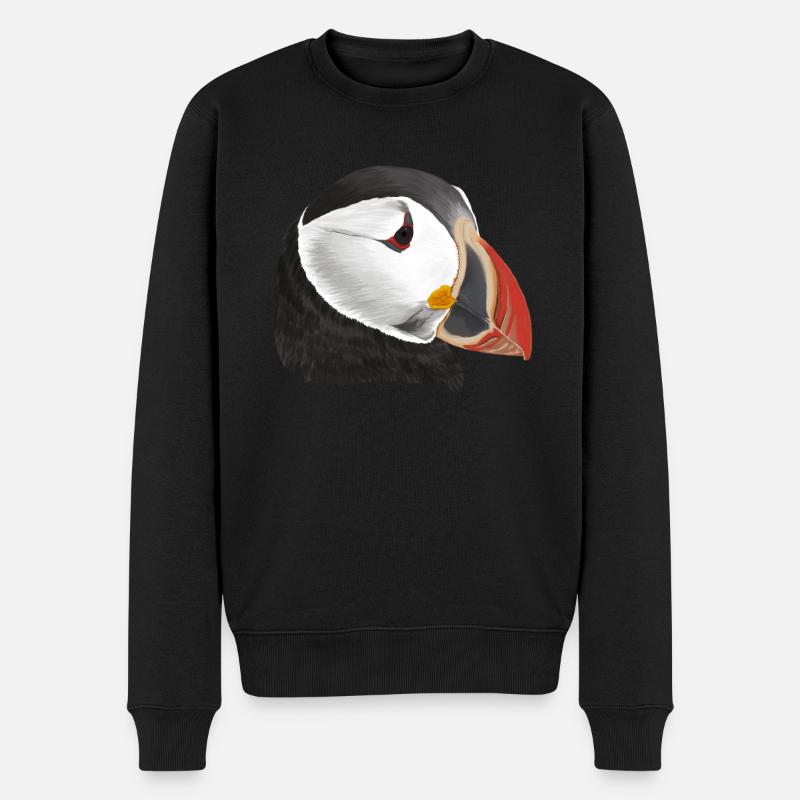 Papageientaucher - Männer Premium Bio Pullover - Schwarz