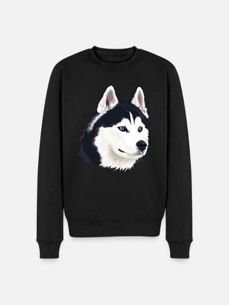 Husky Dog - Men's Premium Organic Jumper - black