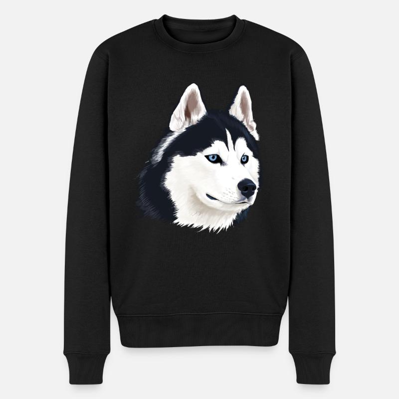 Chien husky - Pull Premium bio Homme - noir