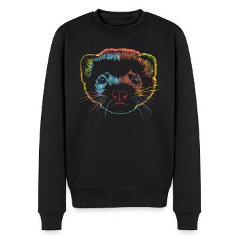 Frettchen - Männer Premium Bio Pullover - Schwarz - Vorne - Nico (187cm)