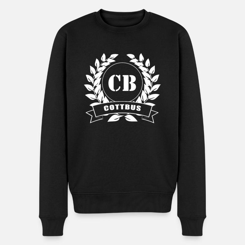 Cottbus Lausitz Lorbeerkranz - Männer Premium Bio Pullover - Schwarz