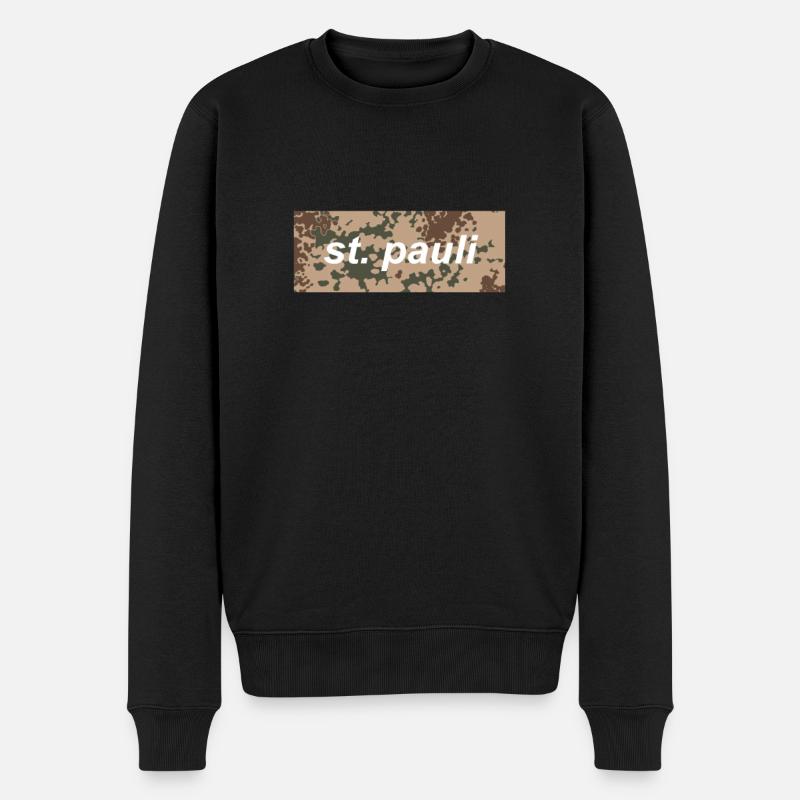 St. Pauli - Männer Premium Bio Pullover - Schwarz