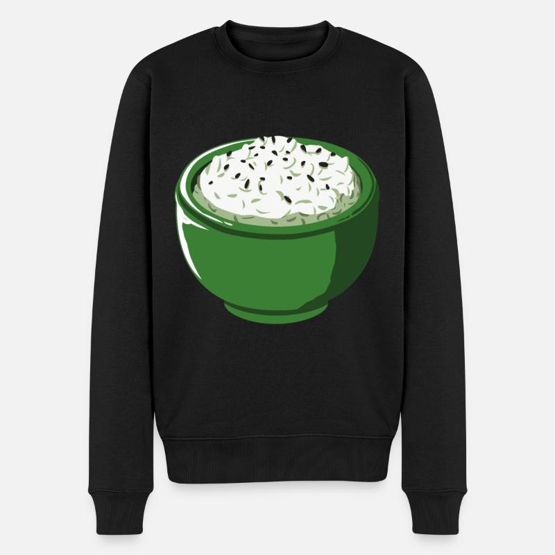 Reis - koreanischer Reis - Männer Premium Bio Pullover - Schwarz