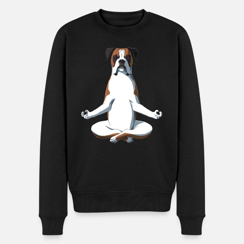 Yoga Boxer chien - Pull Premium bio Homme - noir