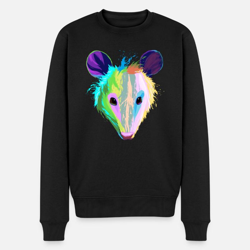 Splash Opossums - Männer Premium Bio Pullover - Schwarz