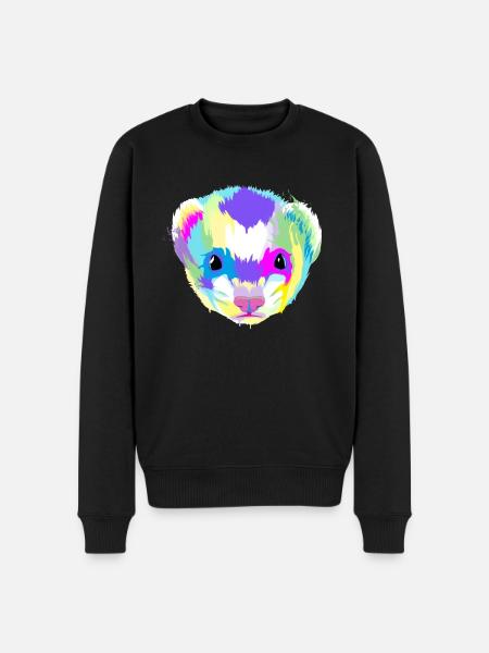 Splash Frettchen - Männer Premium Bio Pullover - Schwarz