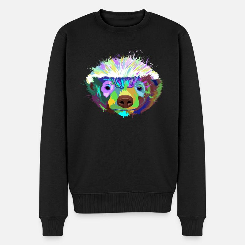 Splash Dachs - Männer Premium Bio Pullover - Schwarz