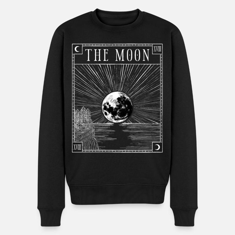 Mond Tarot Karte XVIII Occult Witchcraft Gothic - Männer Premium Bio Pullover - Schwarz