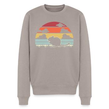 Degu retro Nagetier - Männer Premium Bio Pullover - Taupe - Vorne - Nico (187cm)