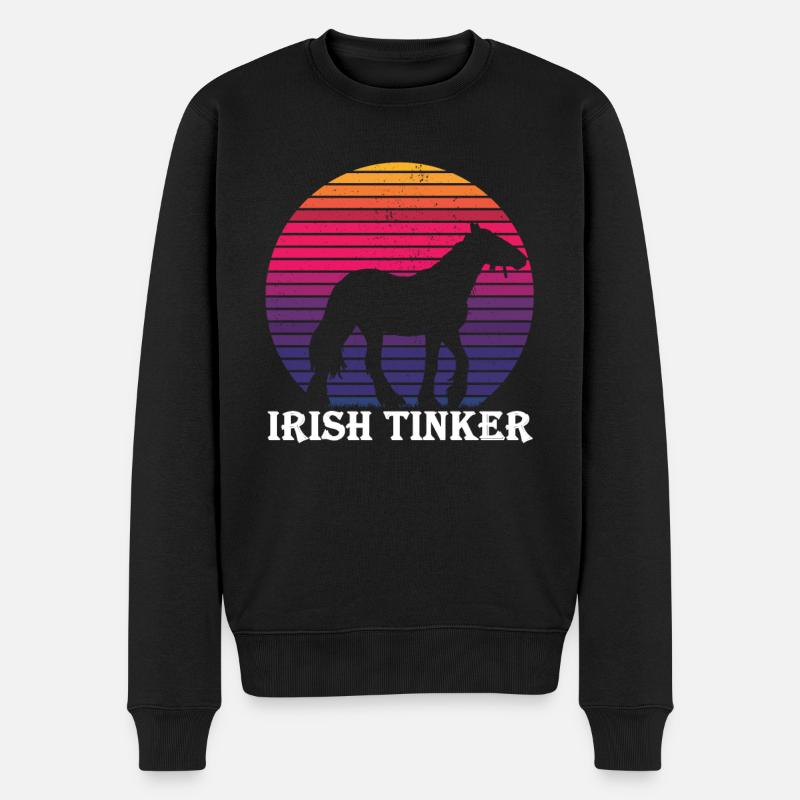 Irish Tinker - Cheval rétro style - Pull Premium bio Homme - noir