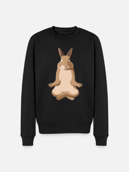 Meditate Rabbit - Men's Premium Organic Jumper - black