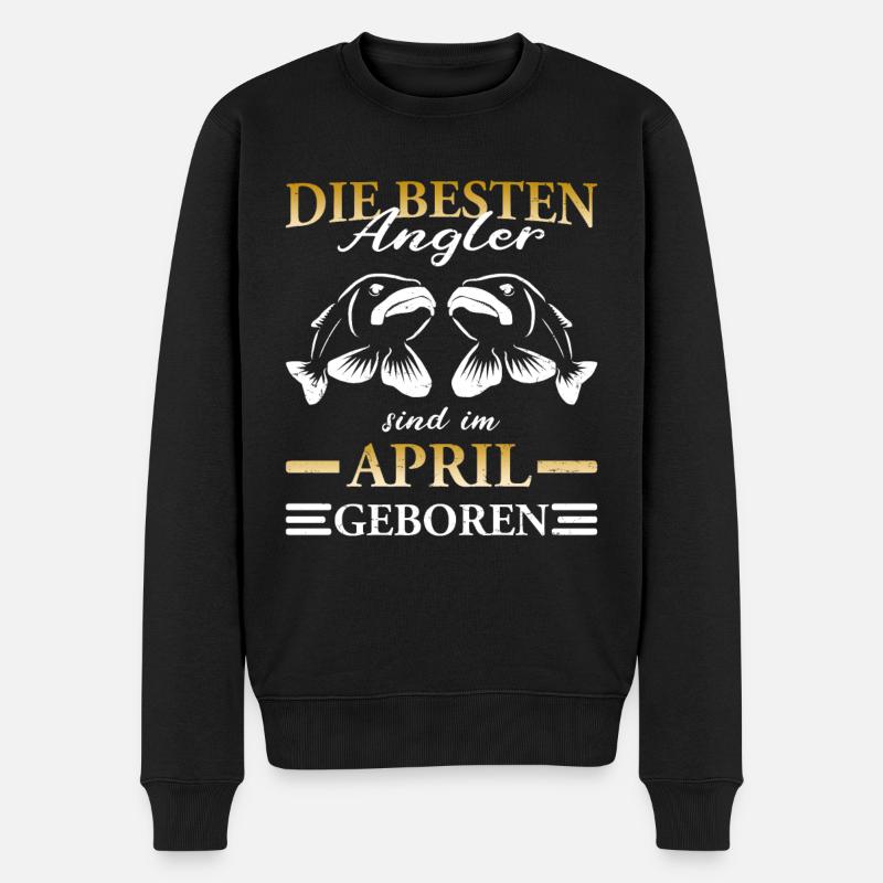 Die besten Angler sind im April geboren - Männer Premium Bio Pullover - Schwarz
