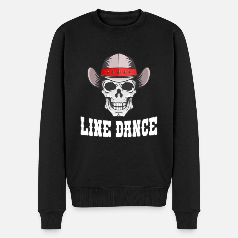 Line Dance Western Totenkopf - Männer Premium Bio Pullover - Schwarz