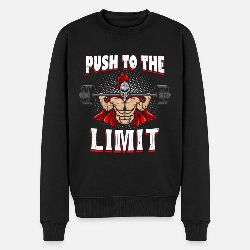 Gewicht Bodybuilder Spruch Motivation - Männer Premium Bio Pullover - Schwarz