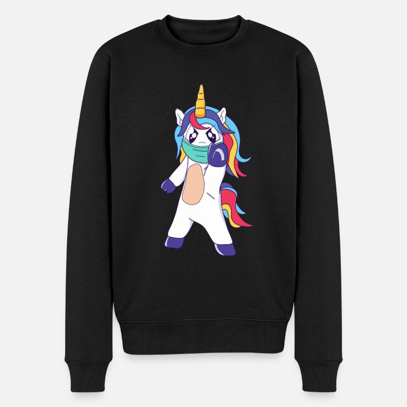 Licorne à distance sociale - Pull Premium bio Homme - noir