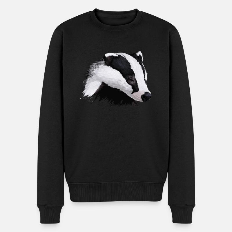 Dachs - Männer Premium Bio Pullover - Schwarz