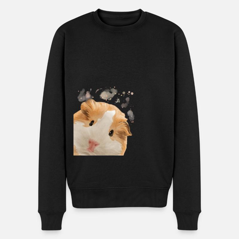 Neugieriges Meerschweinchen - Männer Premium Bio Pullover - Schwarz