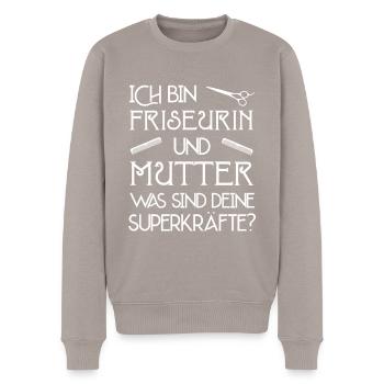 Friseurin Frisörin Friseur Geschenk Mutter - Männer Premium Bio Pullover - Taupe - Vorne - Nico (187cm)