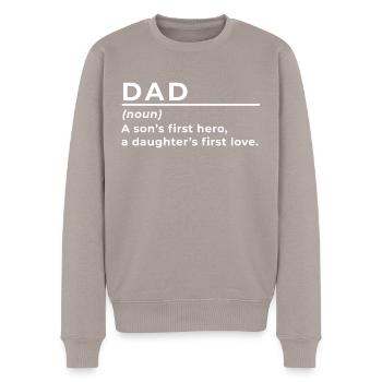 Papa Définition Fête des pères - Pull Premium bio Homme - taupe - Devant - Nico (187cm)