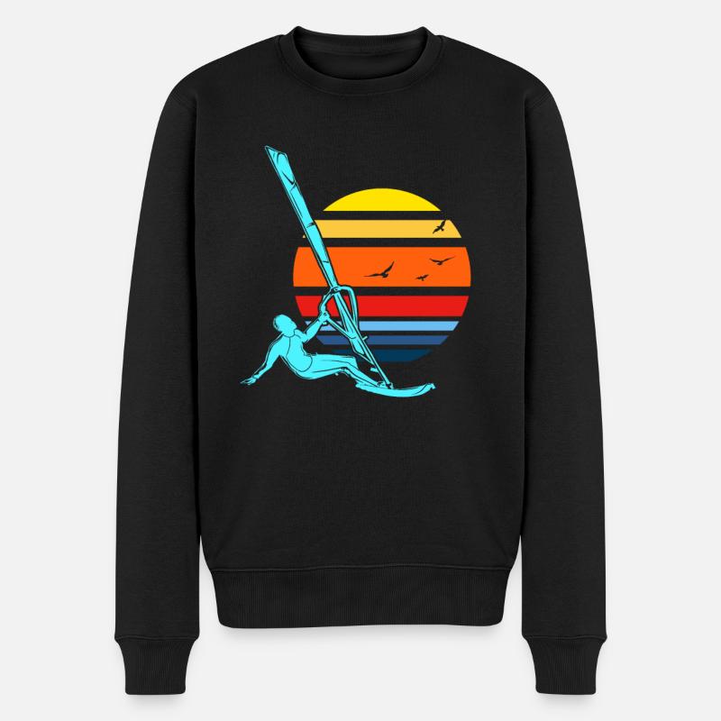 Windsurfen - Männer Premium Bio Pullover - Schwarz