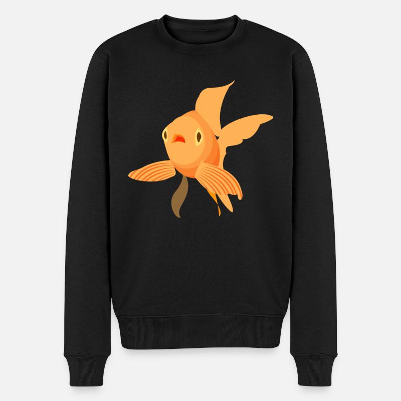 goldfisch süß schön - Männer Premium Bio Pullover - Schwarz
